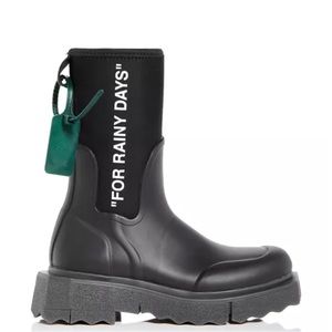 Off white rain boots